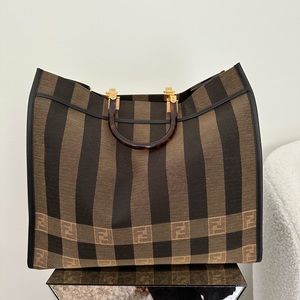 Fendi sunshine medium jacquard shoppers tote